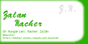 zalan macher business card
